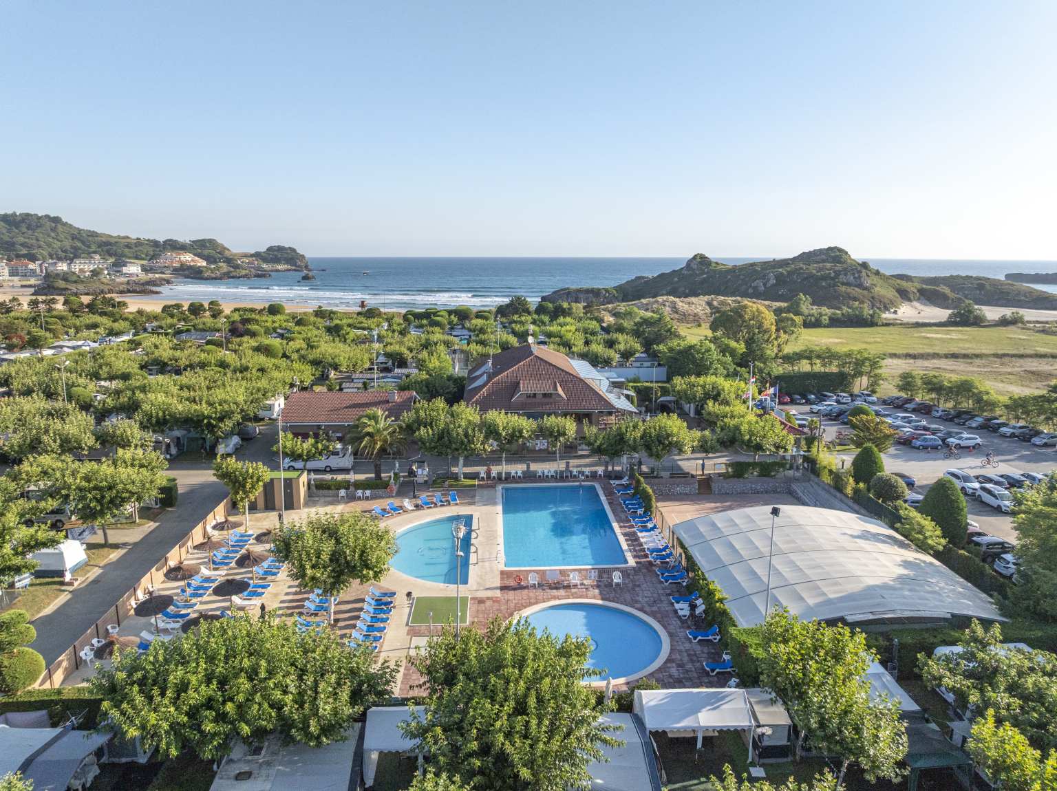 noja, playa joyel, campsite, costa verde, pools