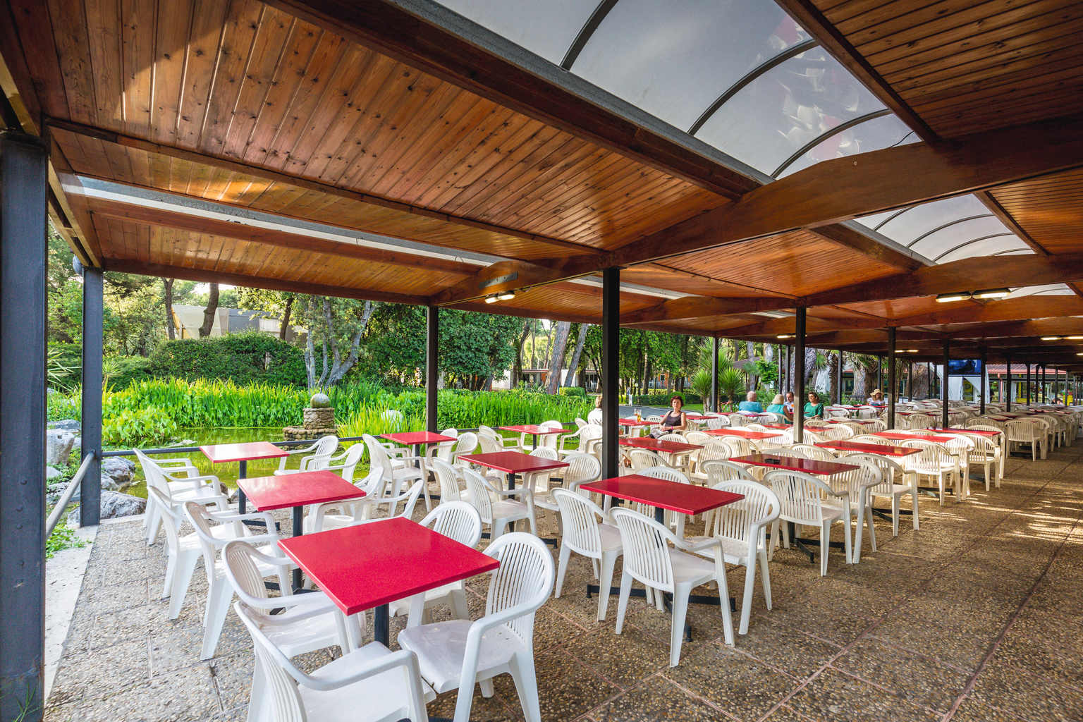 Baia Domizia, campsite, central Italy, Naples, seating area