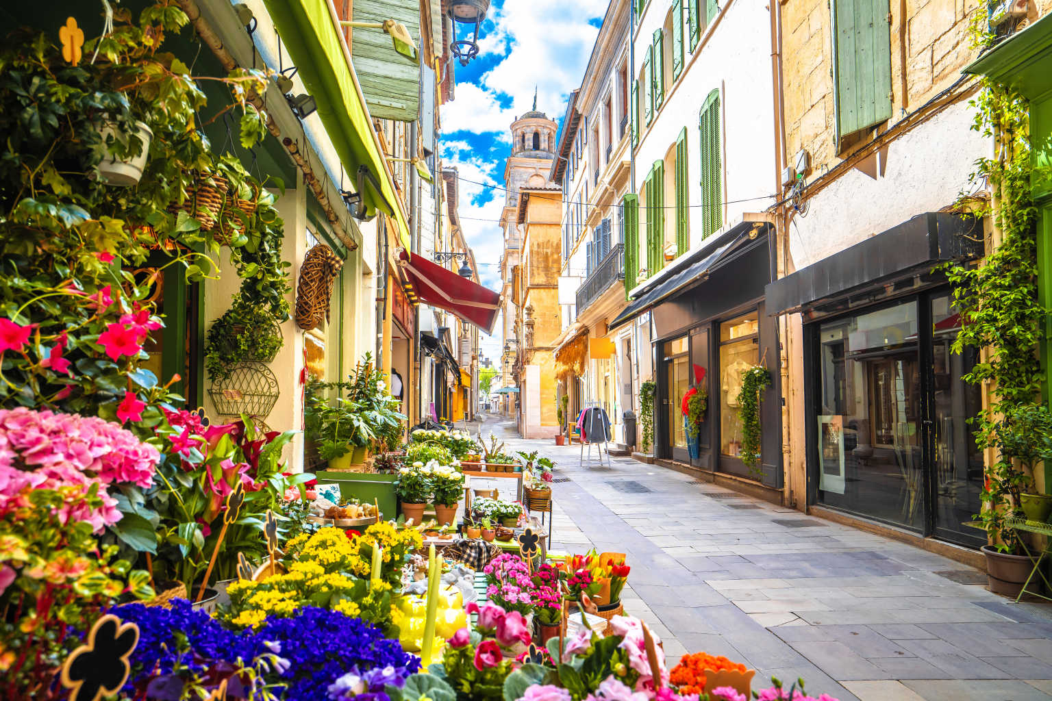 a colourful street in Atles, Provence