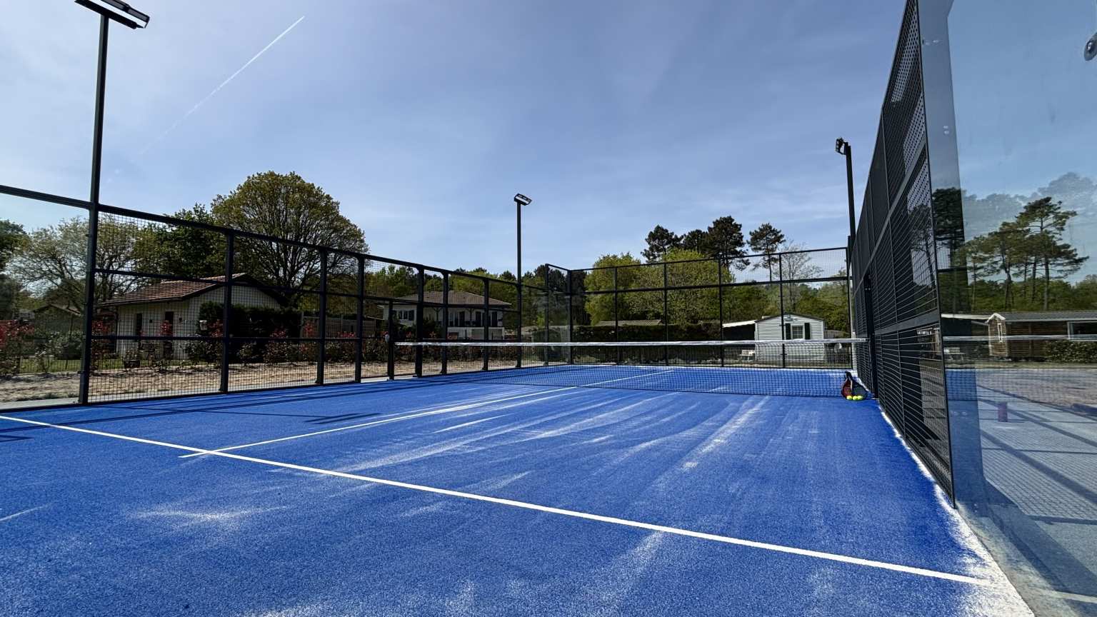 Padel court at Le Soleil des Landes campsite in Landes, France