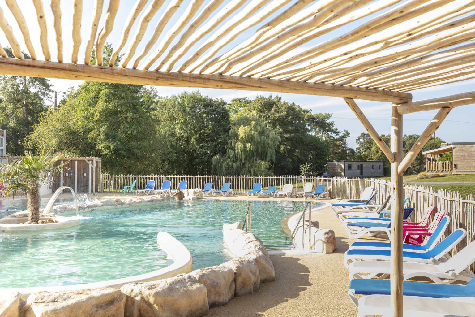 Chateau Lez Eaux, campsite, St Pair-sur-Mer, Normandy, pool