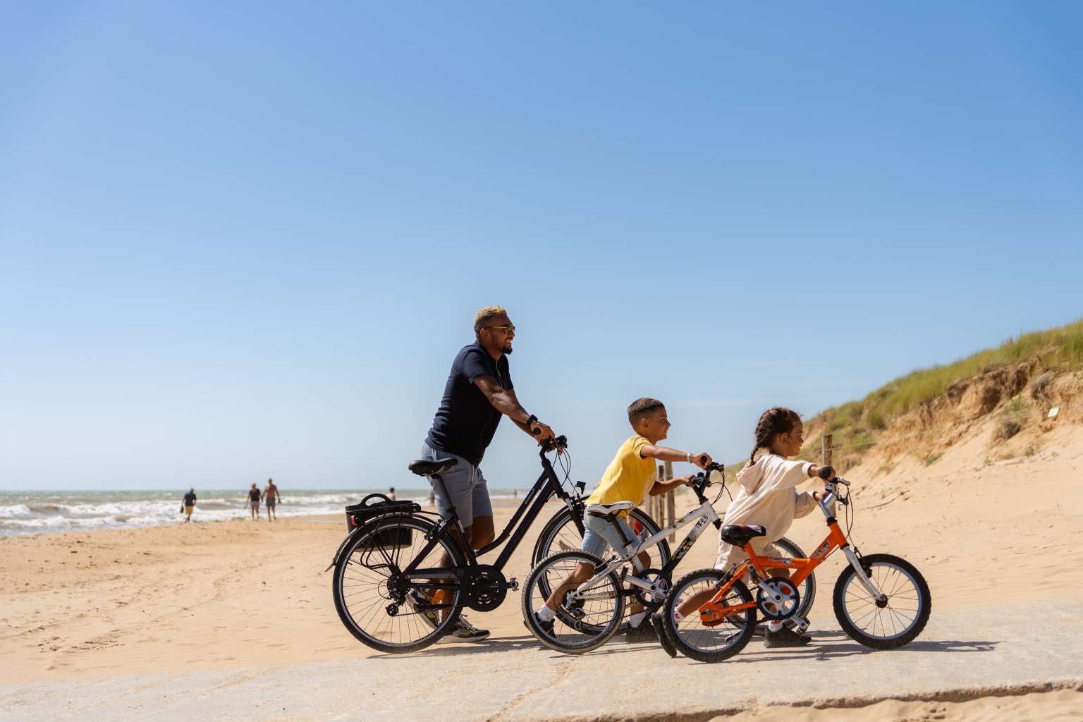 Bikes at the beach near Camping Les Places Dorées in the Vendée