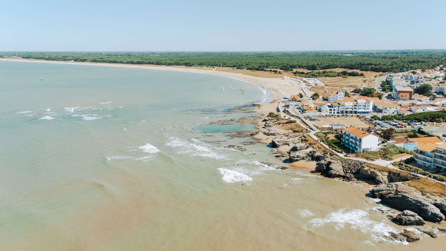 Coastline near Camping Les Places Dorées in the Vendée