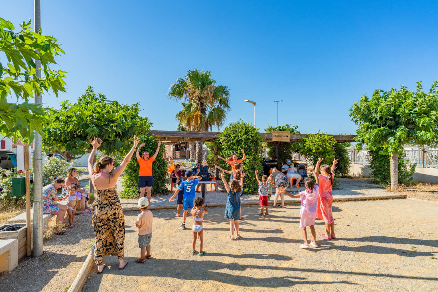 Kids clubs activity session at Novela Port La Nouvelle campsite, Languedoc