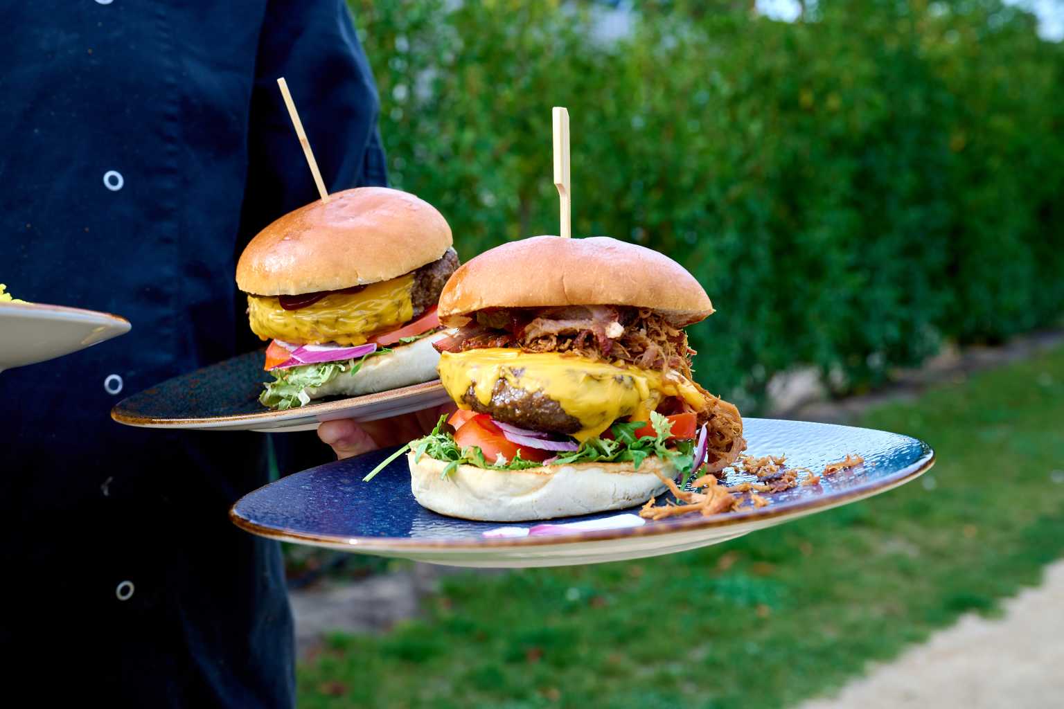 Stacked burgers at Marvilla Parks Kaastsheuvel, North Brabant, Netherlands
