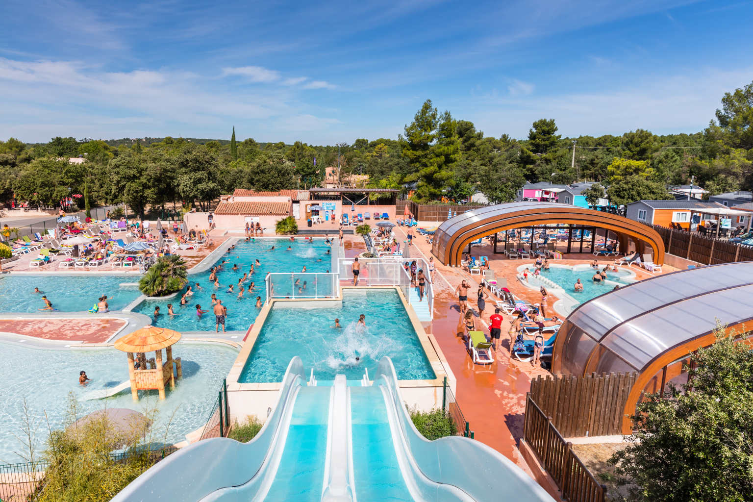 regusse, lacs du verdon, campsite, provence, pools, big waterslides