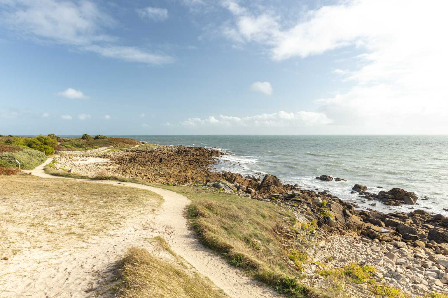 Coastal path next to La Baie campsite, near Trinité Sur Mer in Brittany