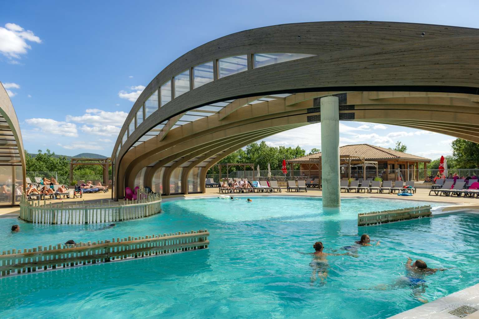 St Alban, Le Ranc Davaine, campsite, Ardeche, indoor pool and spray parkl