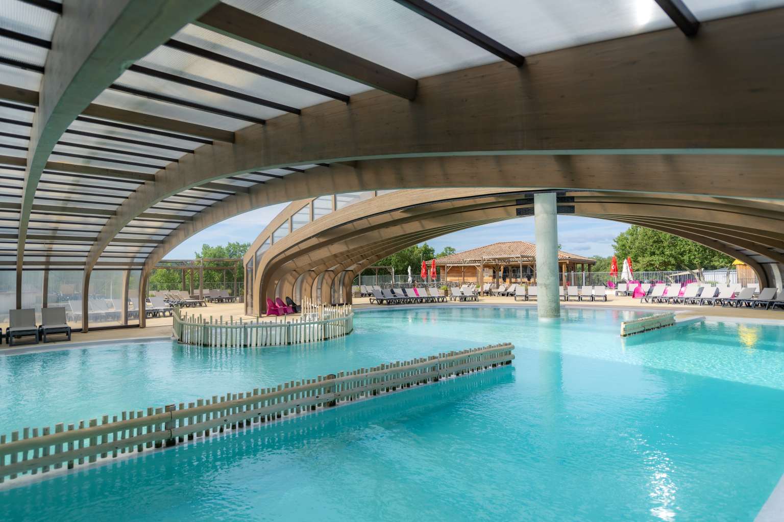 St Alban, Le Ranc Davaine, campsite, Ardeche, indoor pool and spray parkl
