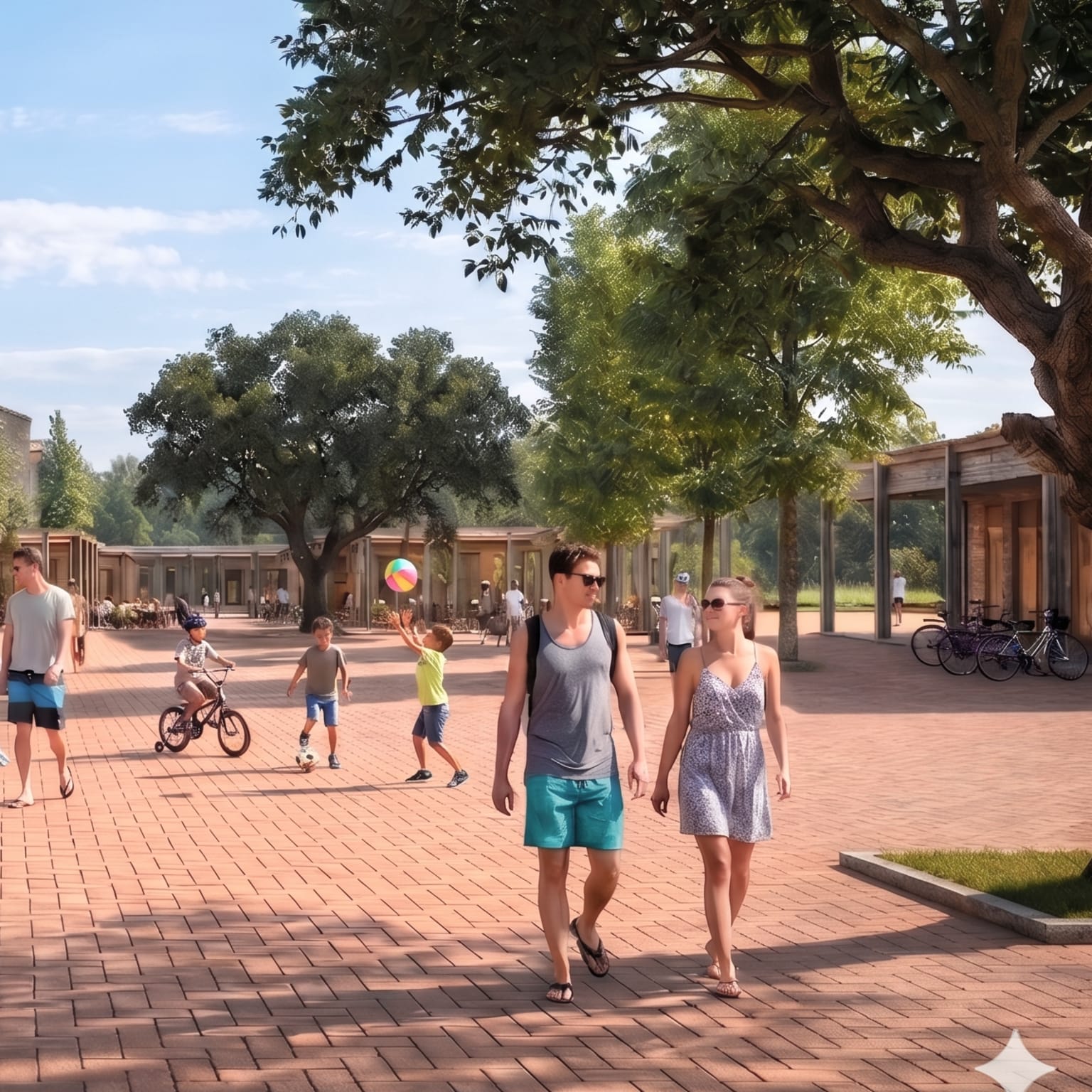 artist impression of the courtyard at hu Eraclea Mare