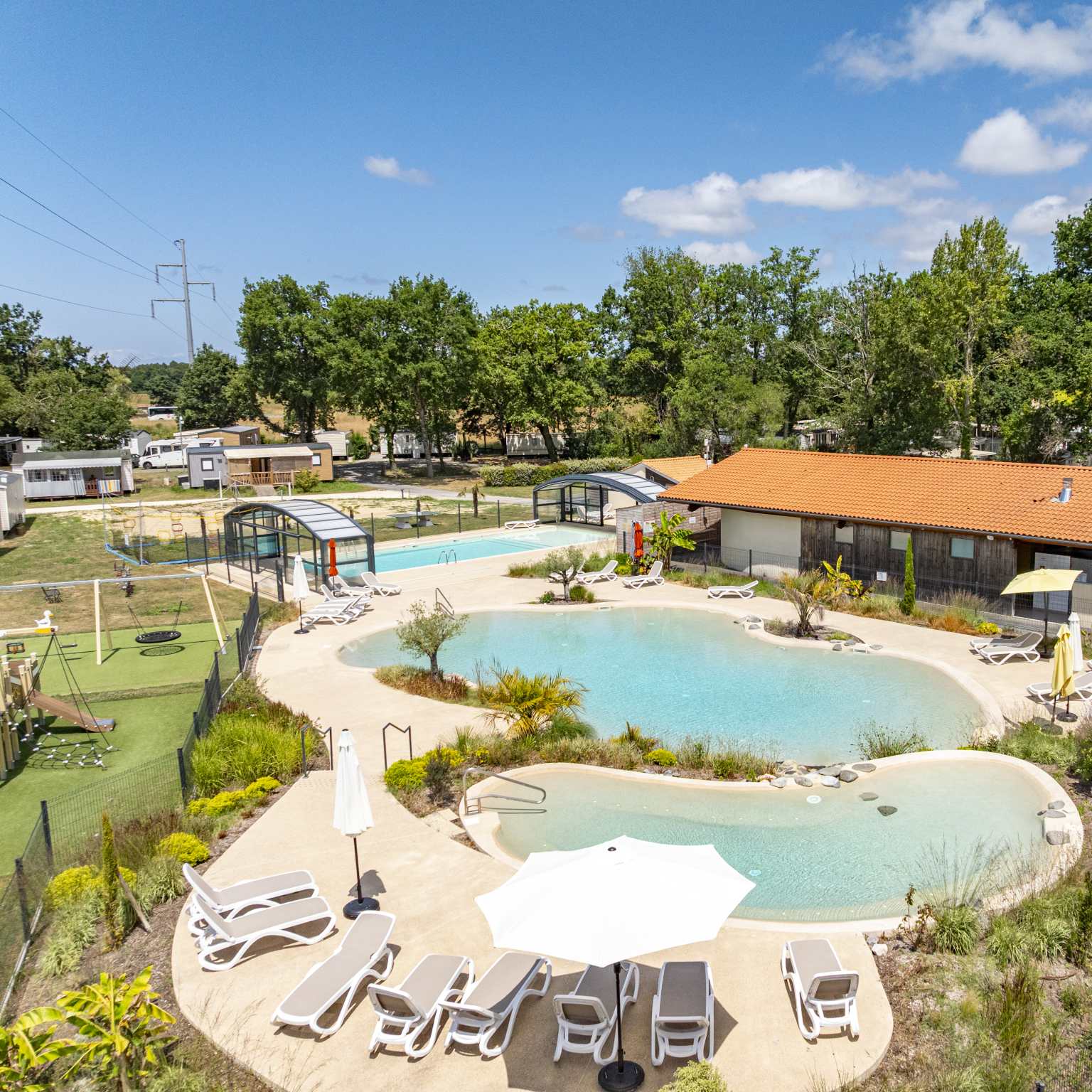The pool area at Le Vieux Moulin