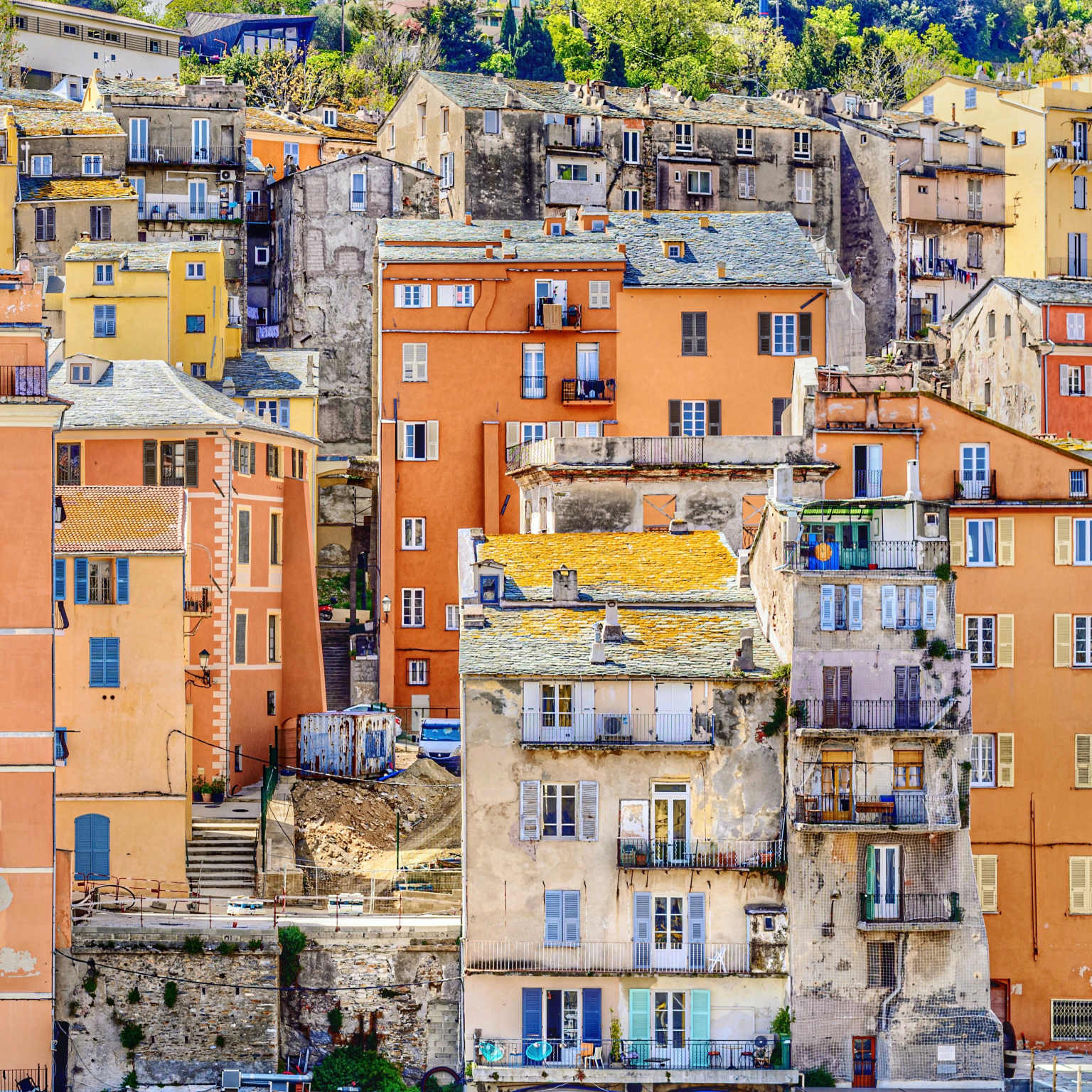 Corsica hillside with buildings