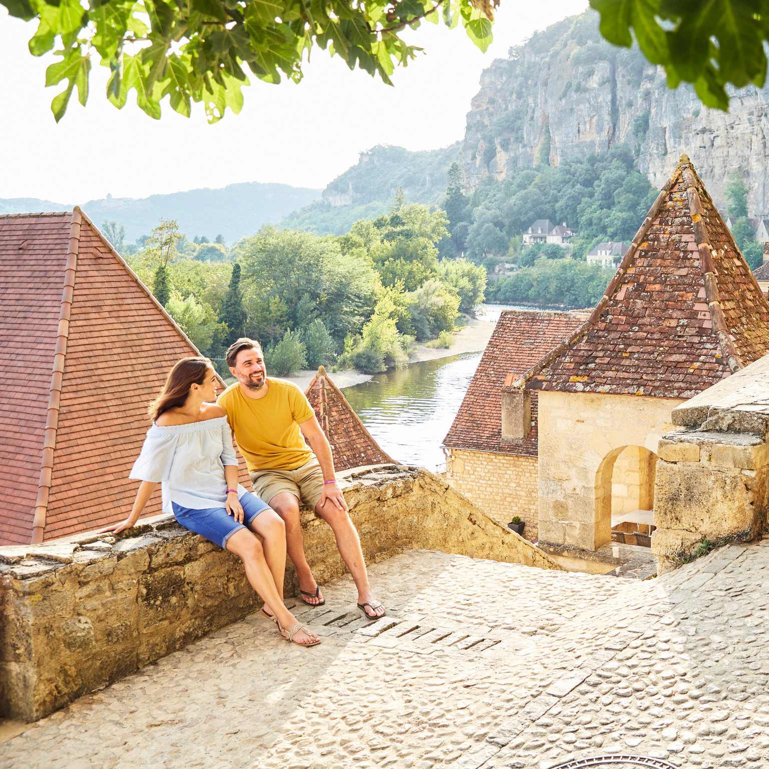 Couple walking in the countryside