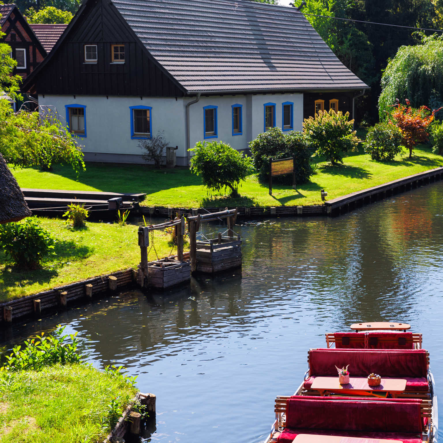 Boat on the waterway through Lübbenau