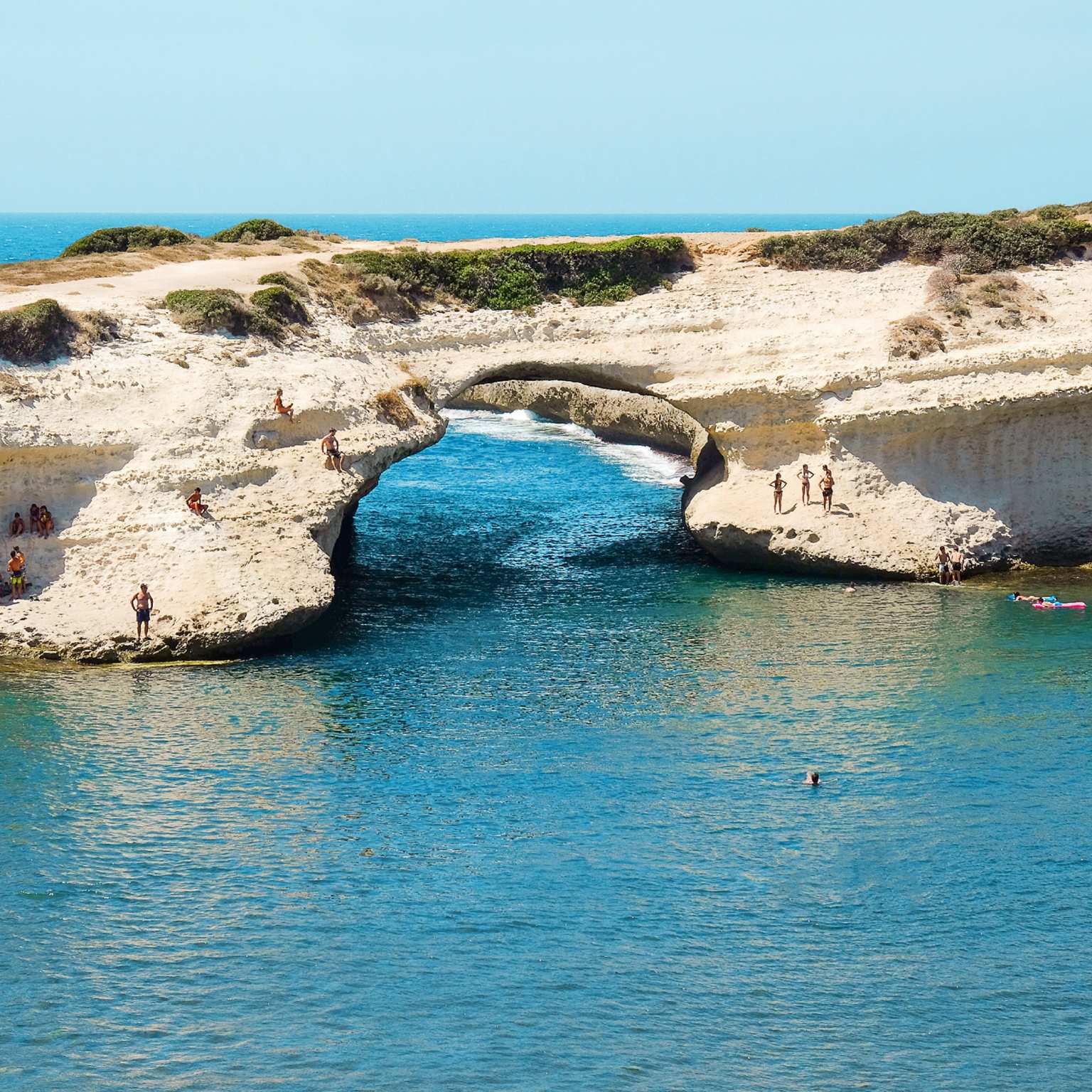 Rock arch S'Archittu di Santa Caterina in Sardinia, Italy