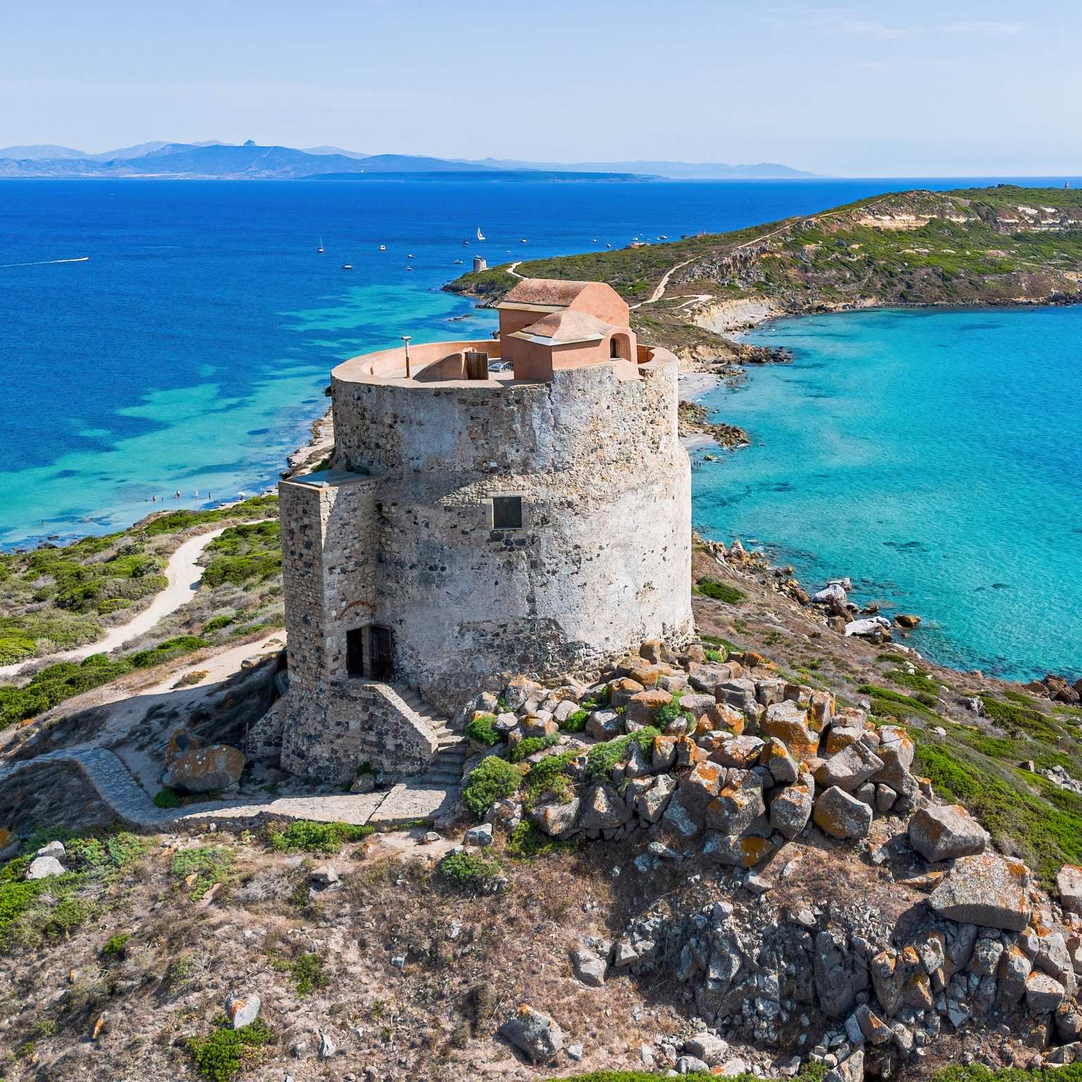 Torre di San Giovanni watchtower on the Sinis peninsula