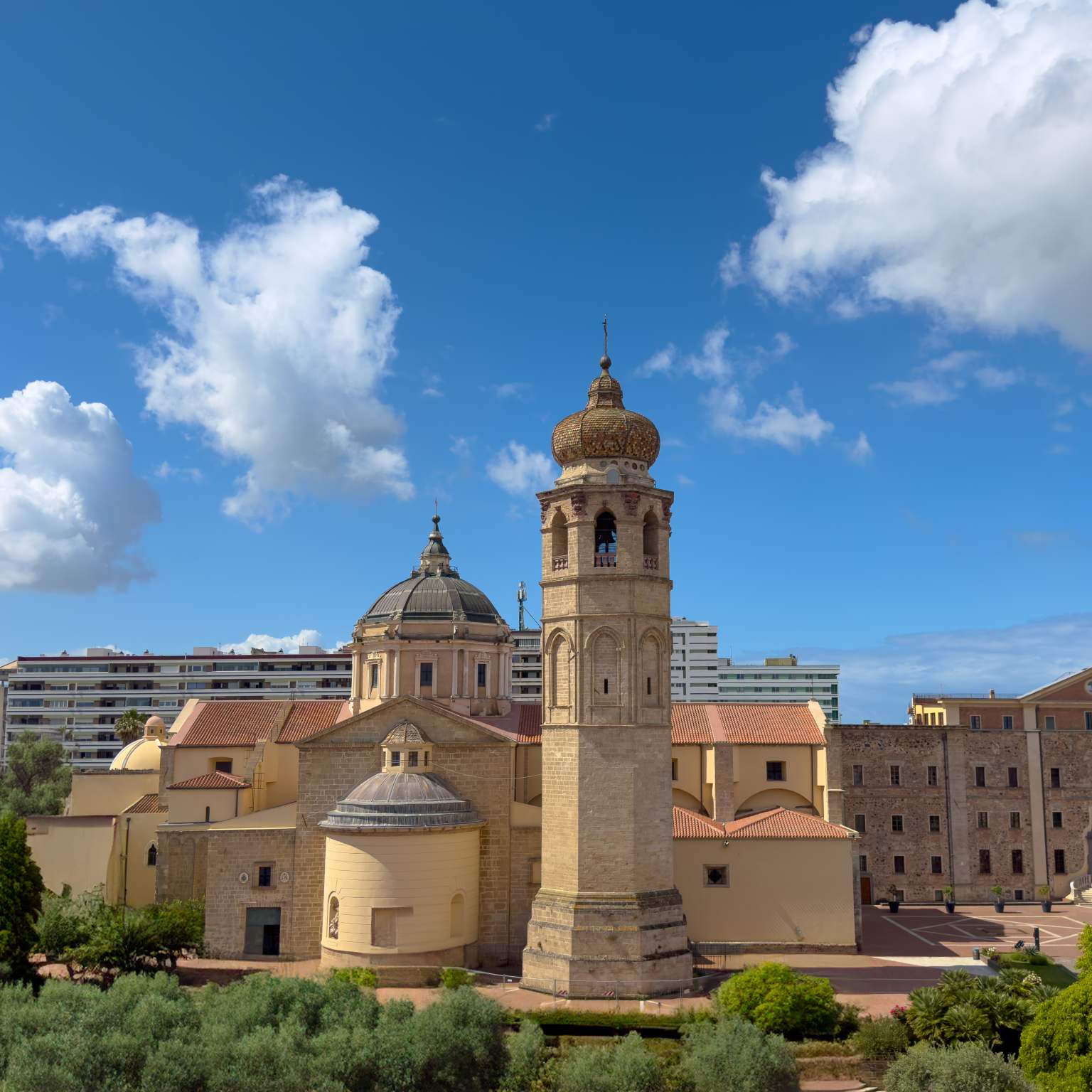 Cathedral of Santa Maria Assunta in the center of Oristano city 