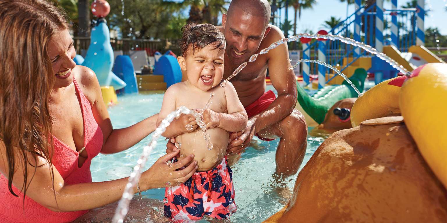 Toddler family, sprayground