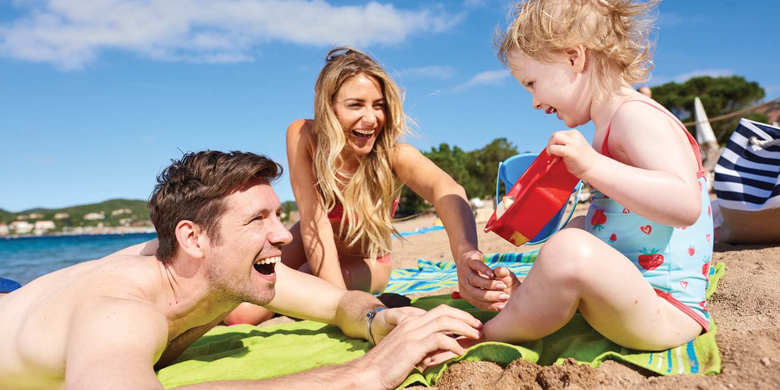 Toddler family, beach