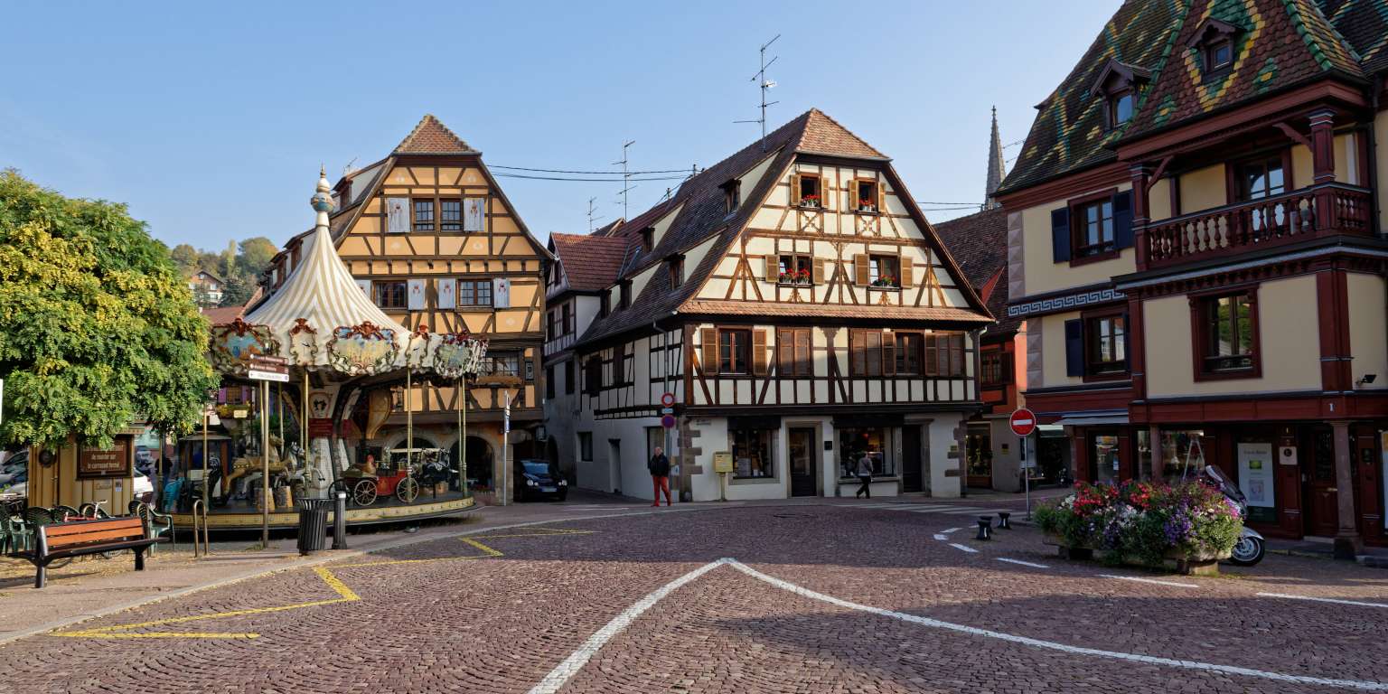 Timbered buildings in the village of Obernai
