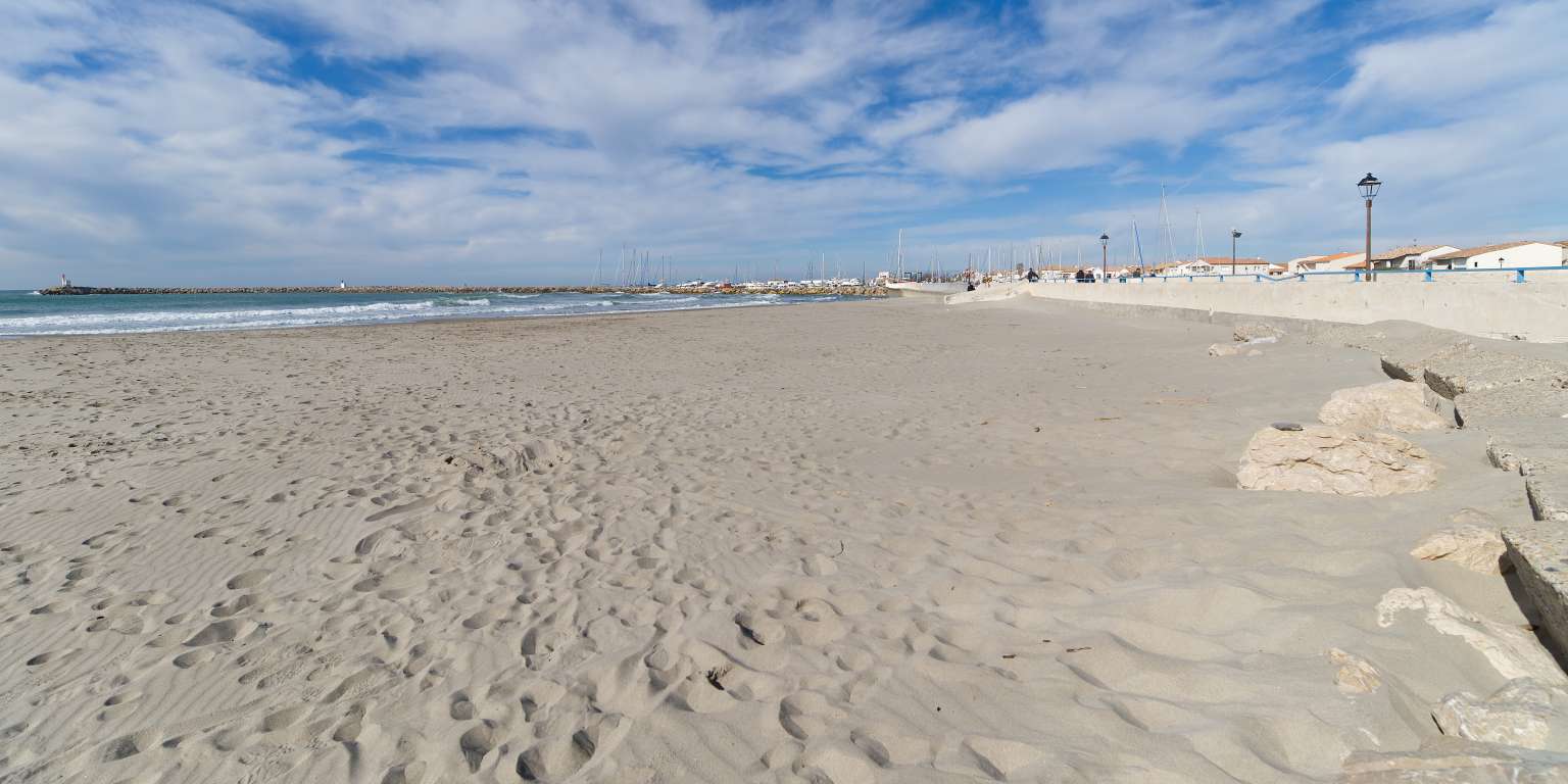 white sands of Maries de la Mer beach in the Camargue