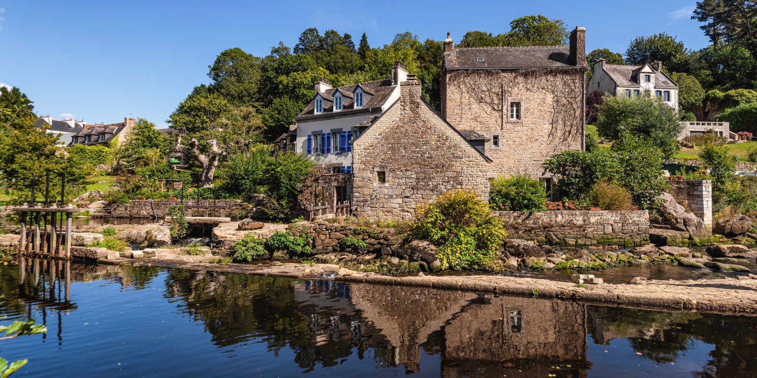 Scenic view of Pont-Aven city in Brittany France 