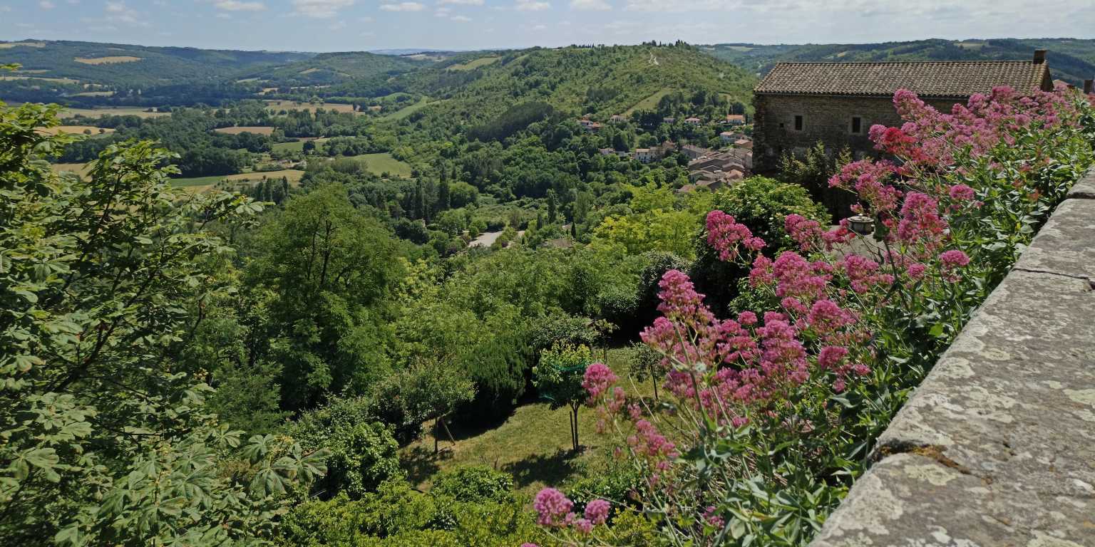Distant view of countryside in Tarn, France