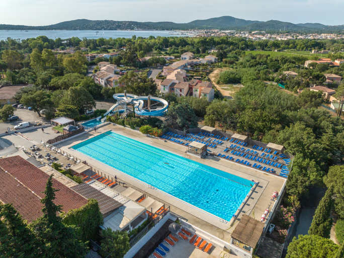 Pool and waterslides at Domaine des Naïades near Port Grimaud