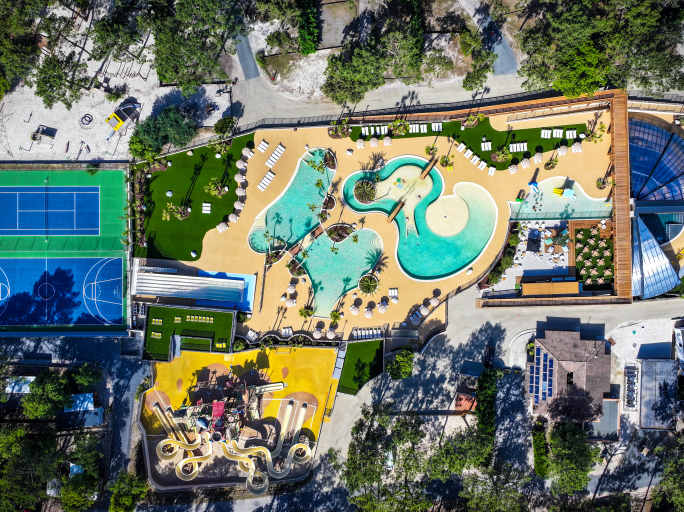 Camping La Côte d'Argent in Hourtin-Plage, waterpark met glijbanen