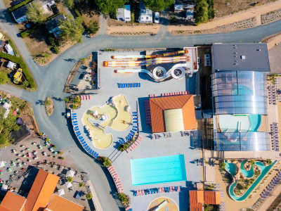Le Jard, pool, aerial view