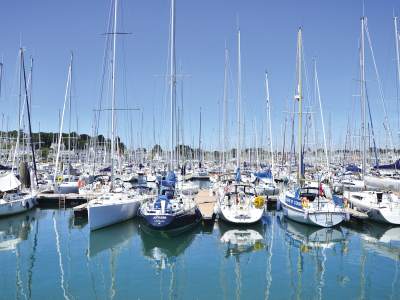 Yachts in the harbour at La Trinitie sur Mer, South Brittany, France