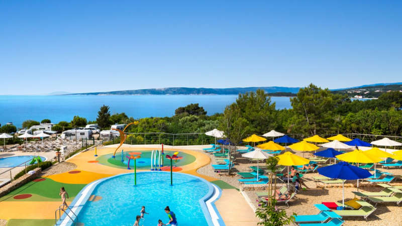 The pool complex at Krk Premium Camping Resort on Krk island