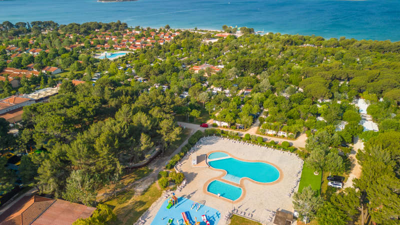 Pools and waterslides at Bi Village campsite near Pula in Croatia