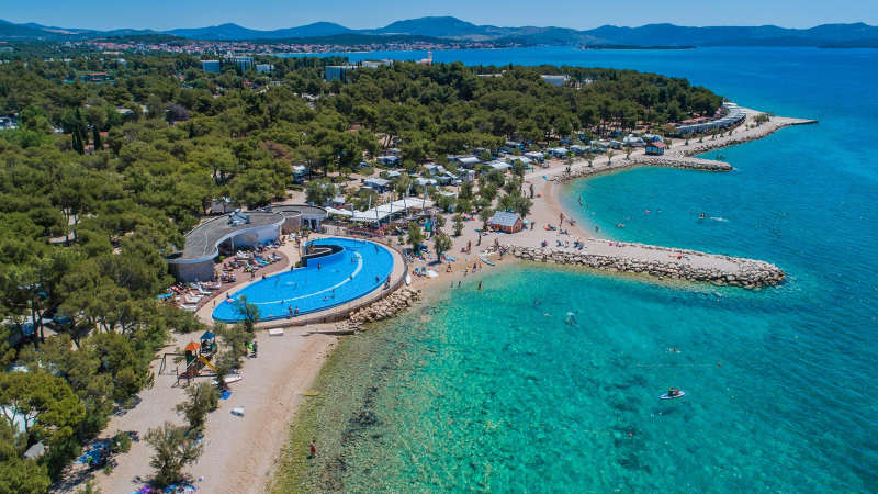 The resort and beaches at Amadria Park Camping Sibenik in Croatia