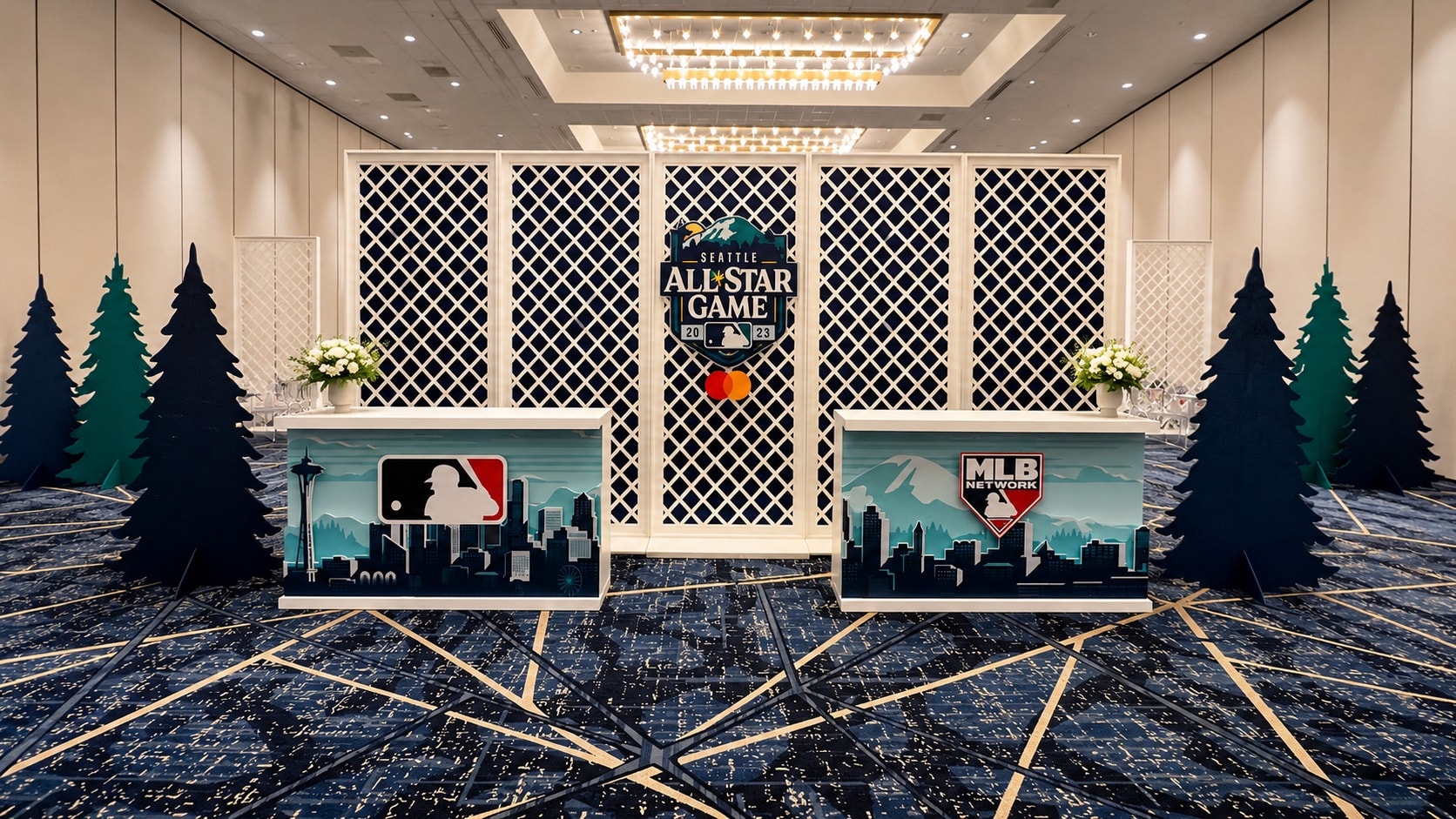 MLB branded lounge in Seattle — lounge interior