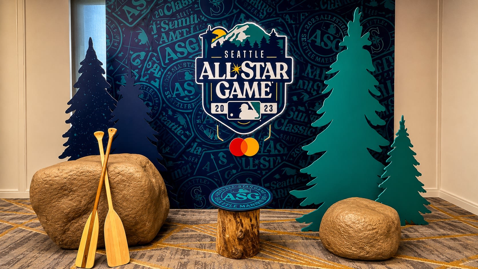 MLB branded lounge in Seattle — guest area