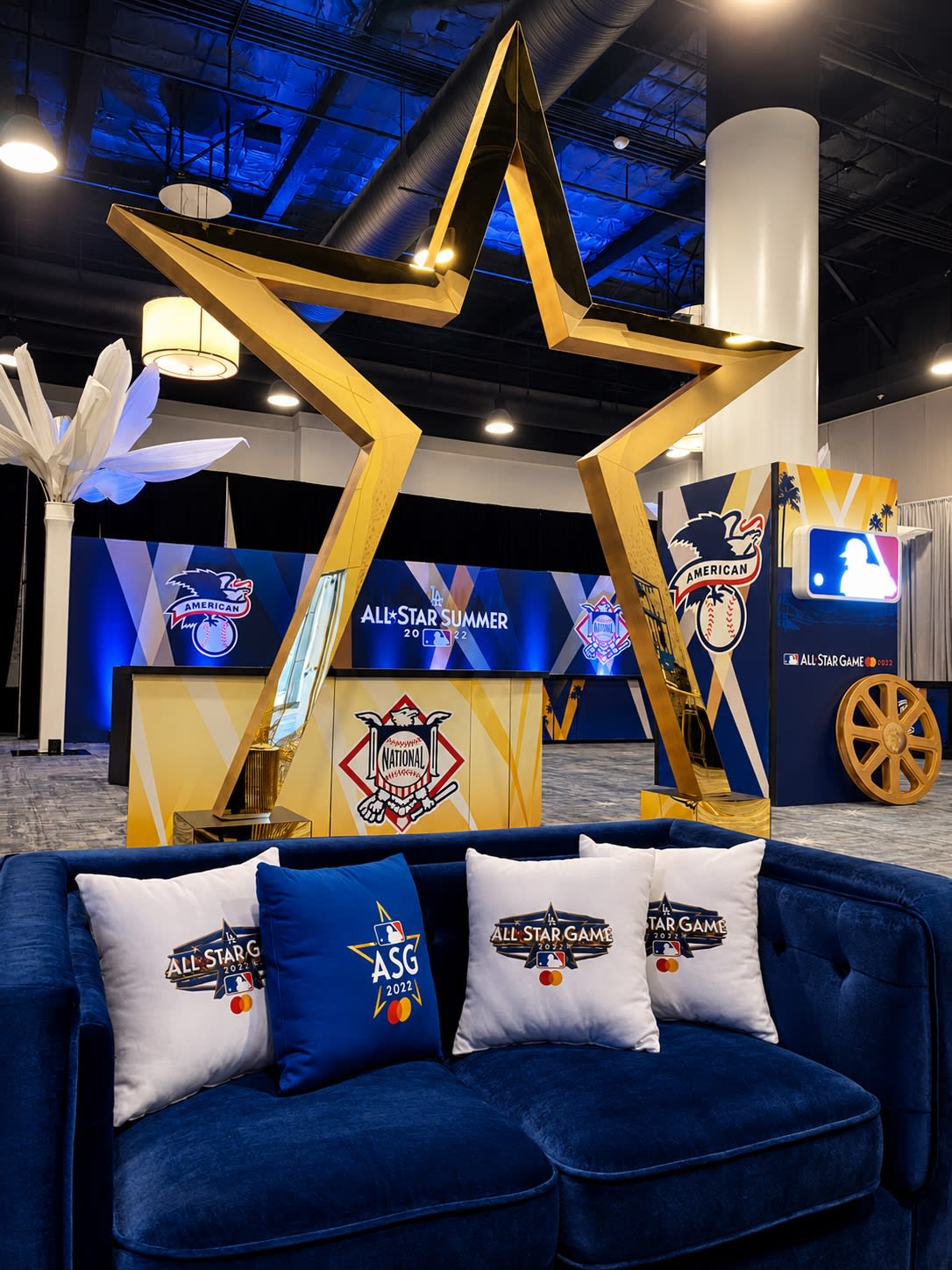 MLB branded lounge in Los Angeles — decor detail