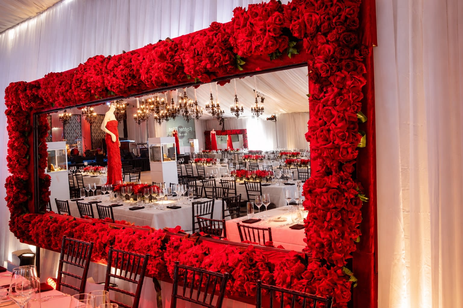Valenti gala — 15,000 sq ft tent draped in Duponi silk
