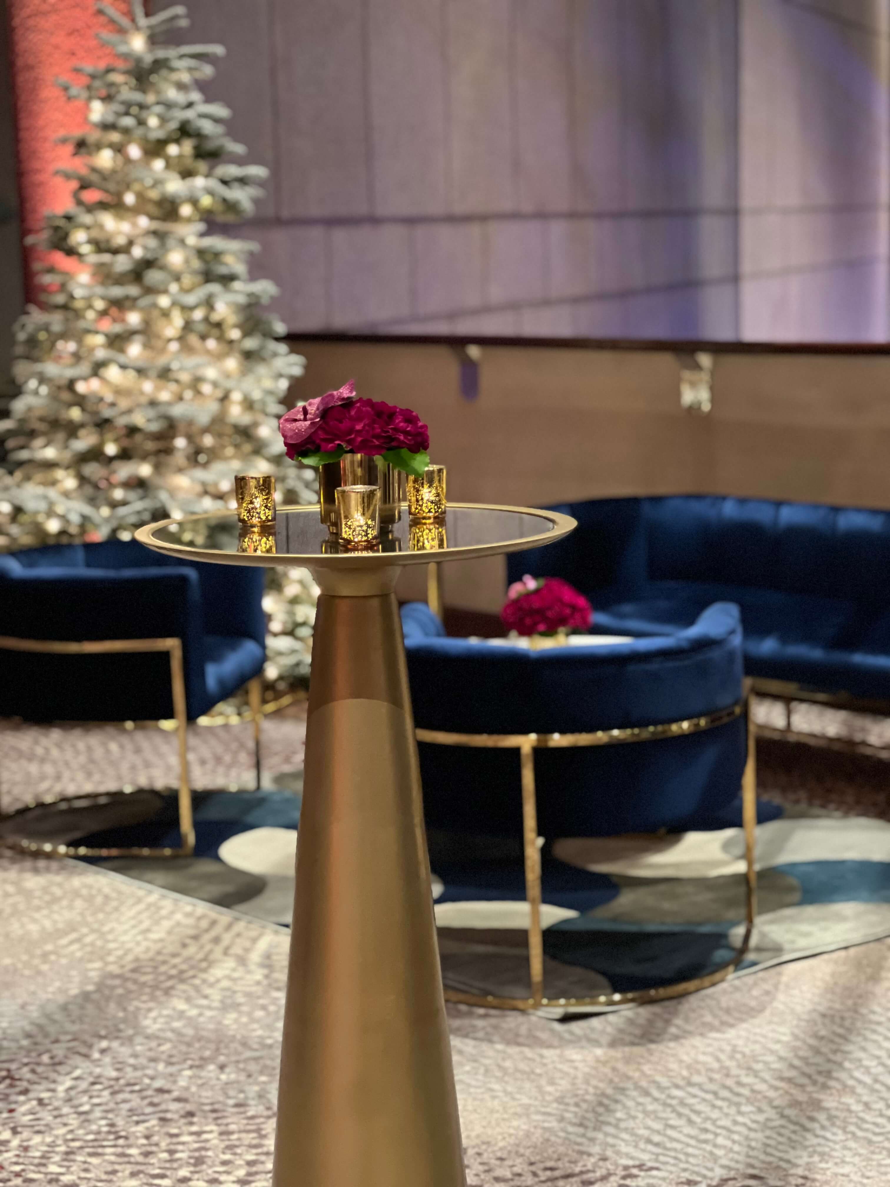 Segerstrom Candlelight Gala — lounge seating with floral centerpiece