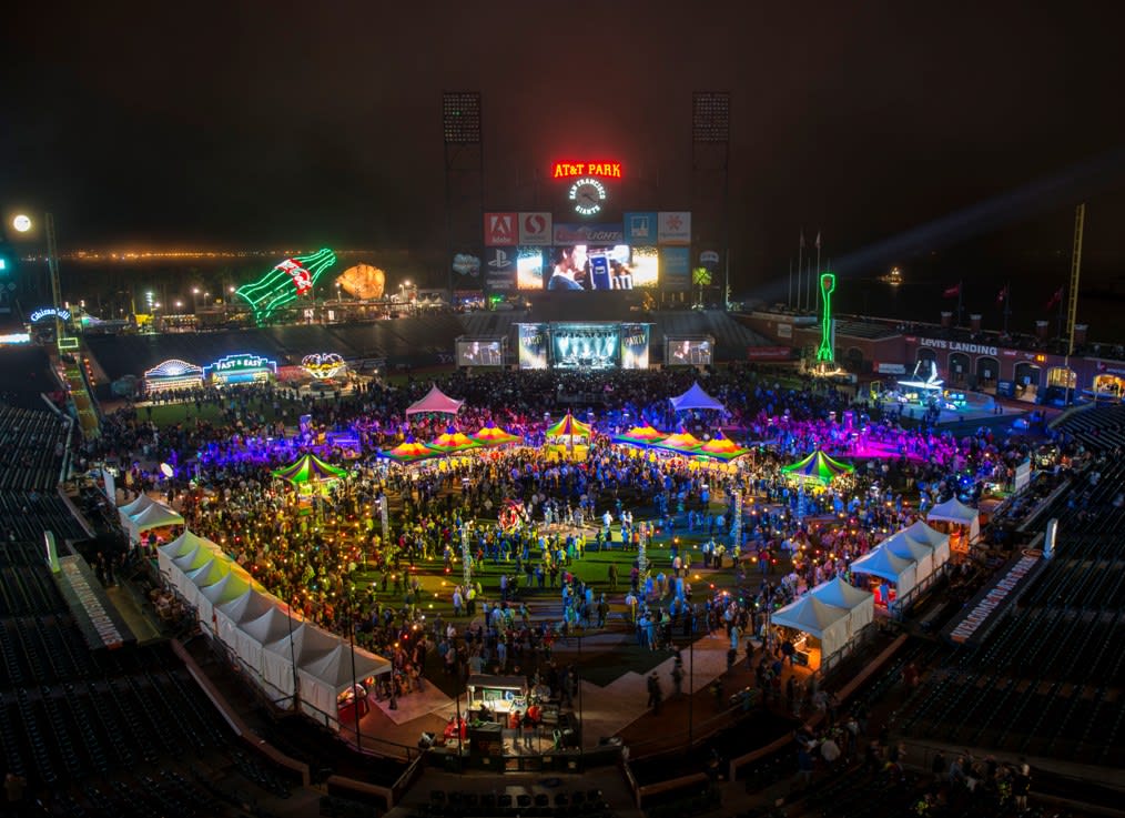 VMware 10th anniversary carnival — carnival rides at night