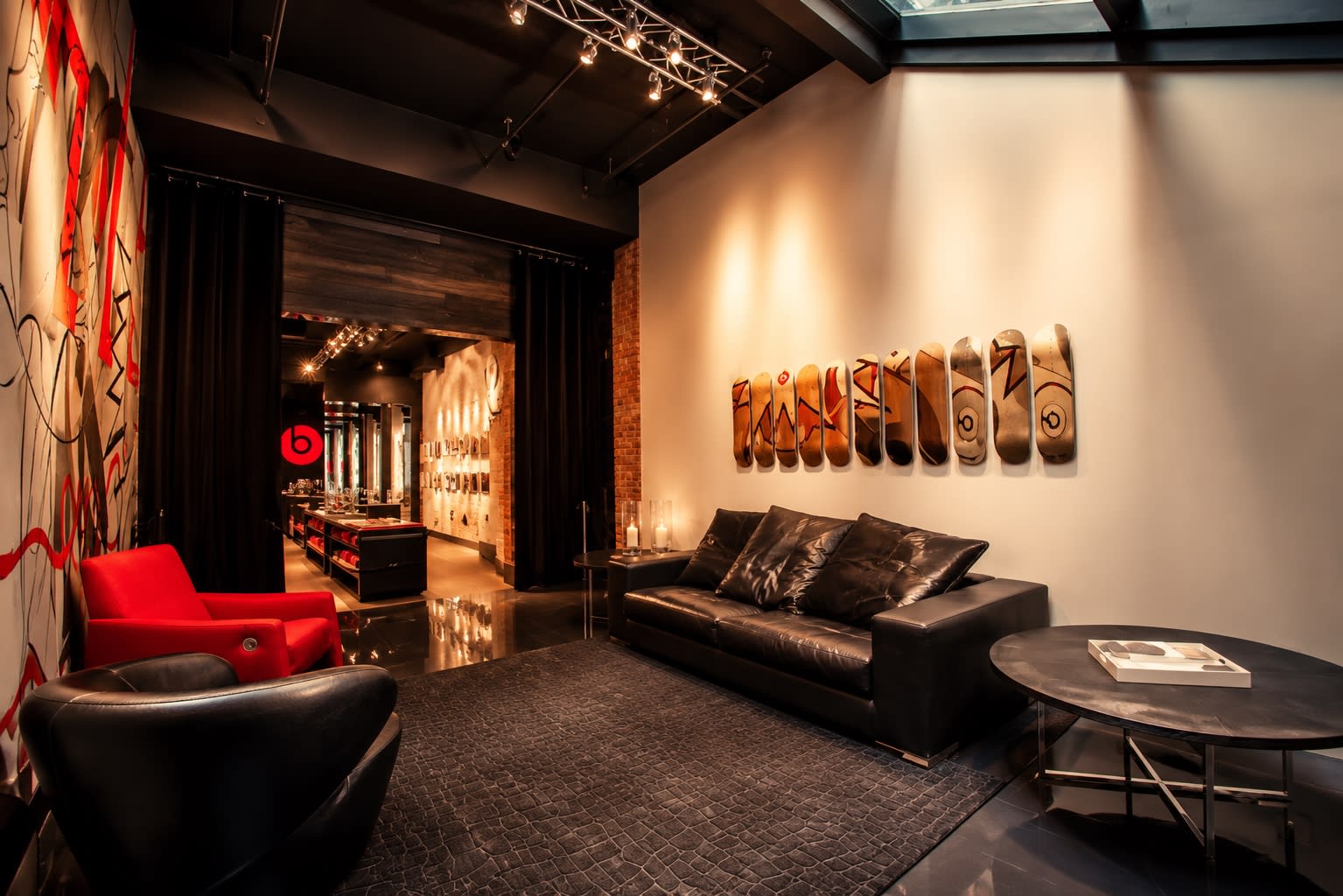 Beats pop-up store in New York — storefront at night