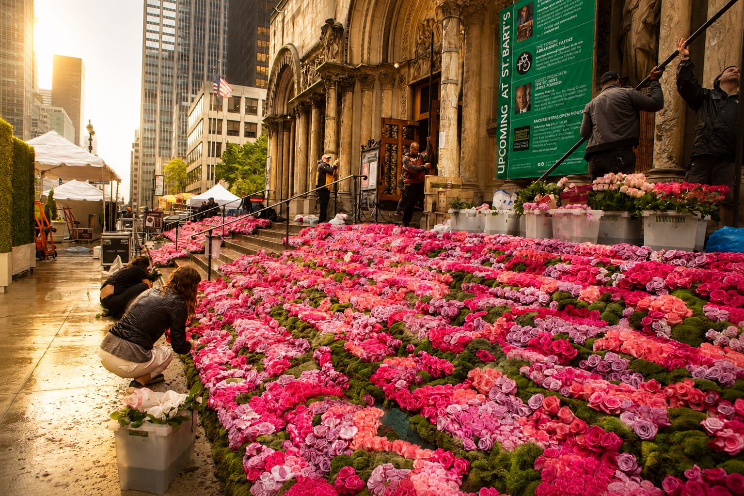 VH1 Floral Wonderland gala — rose-draped stage inside the cathedral