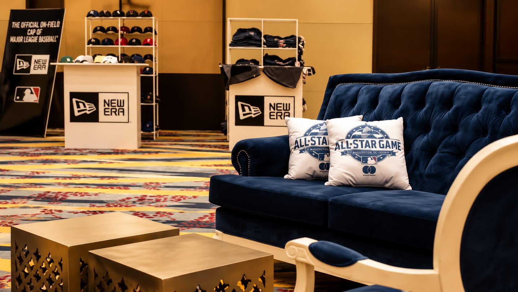 MLB branded lounge in Washington DC — guest seating