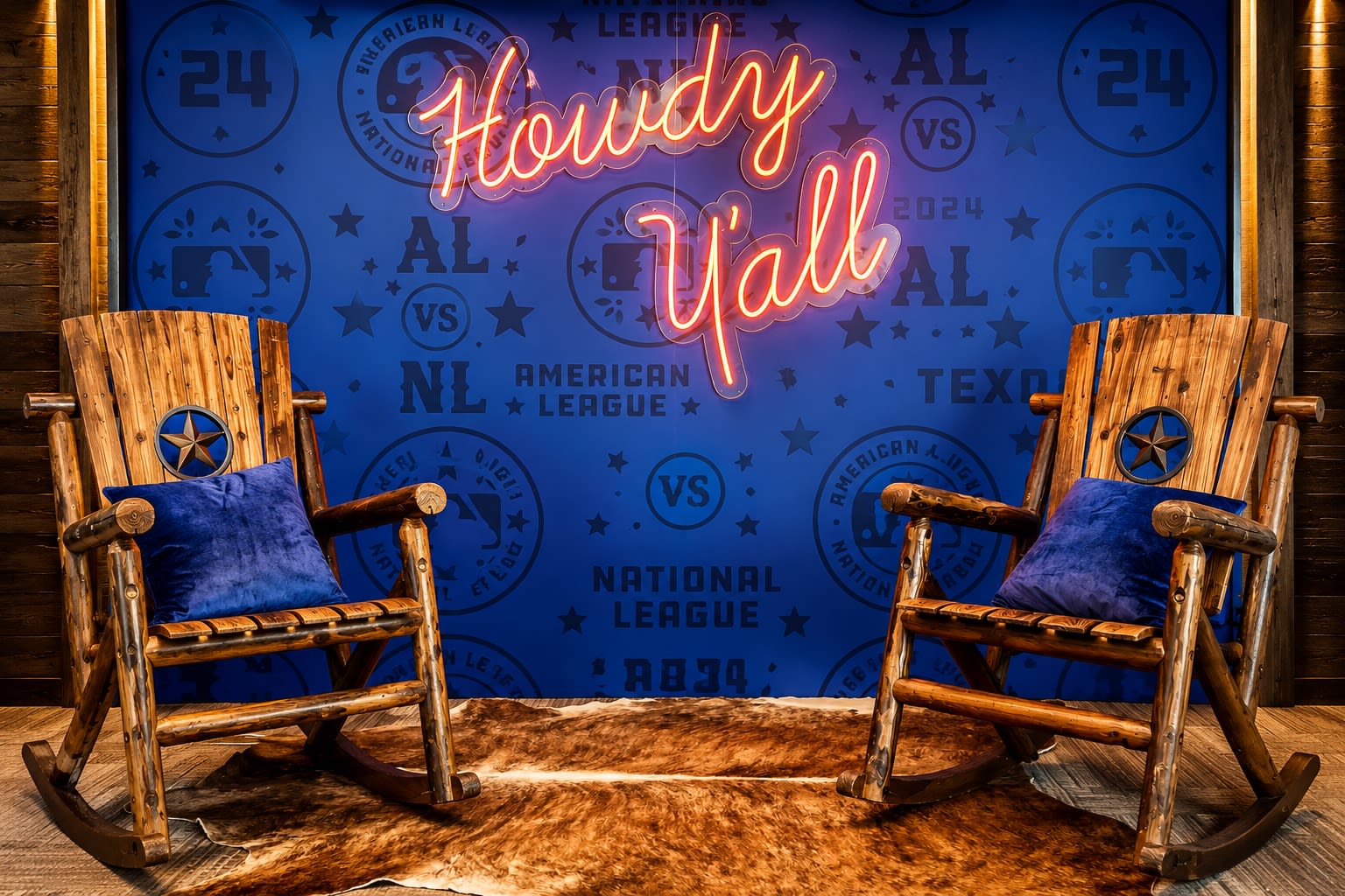 MLB branded lounge in Dallas — guests in the lounge