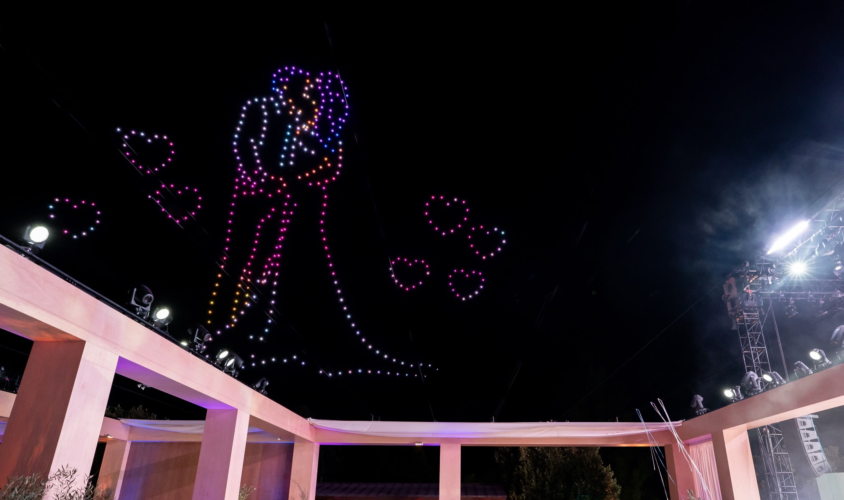 Private client Malibu estate — drone light show over the reception