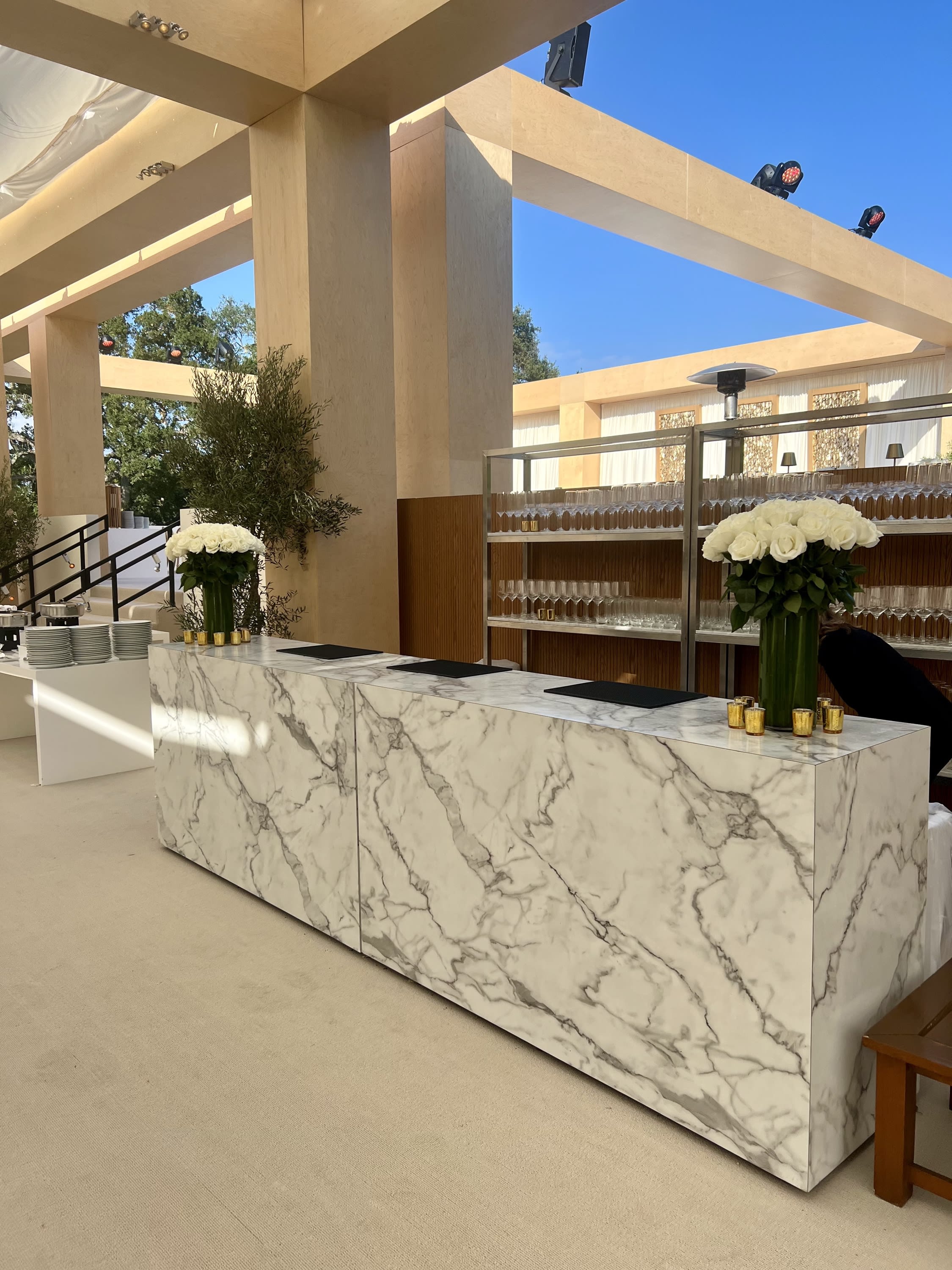 Private client Malibu estate — marble bar setup