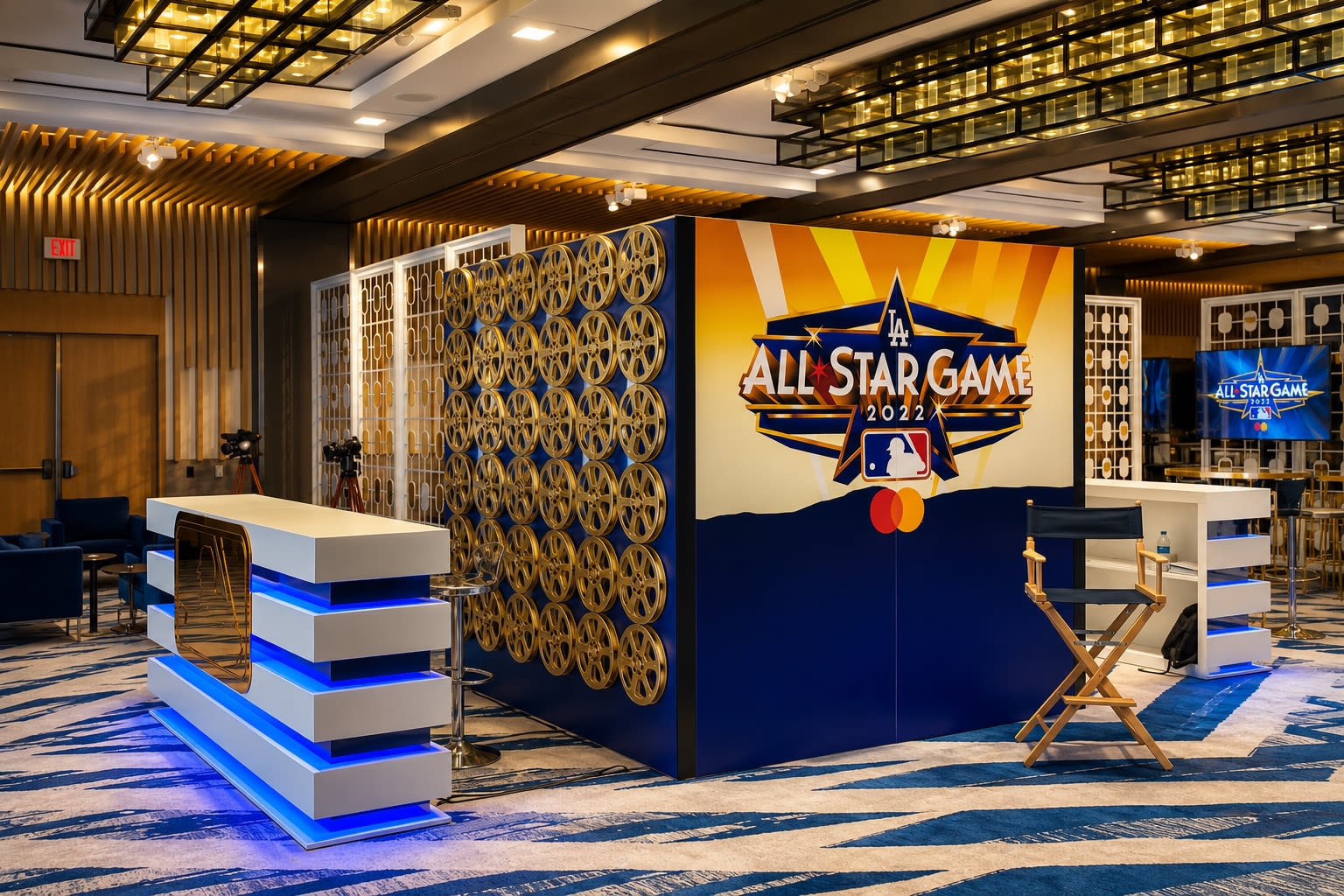 MLB branded lounge in Los Angeles — lounge seating
