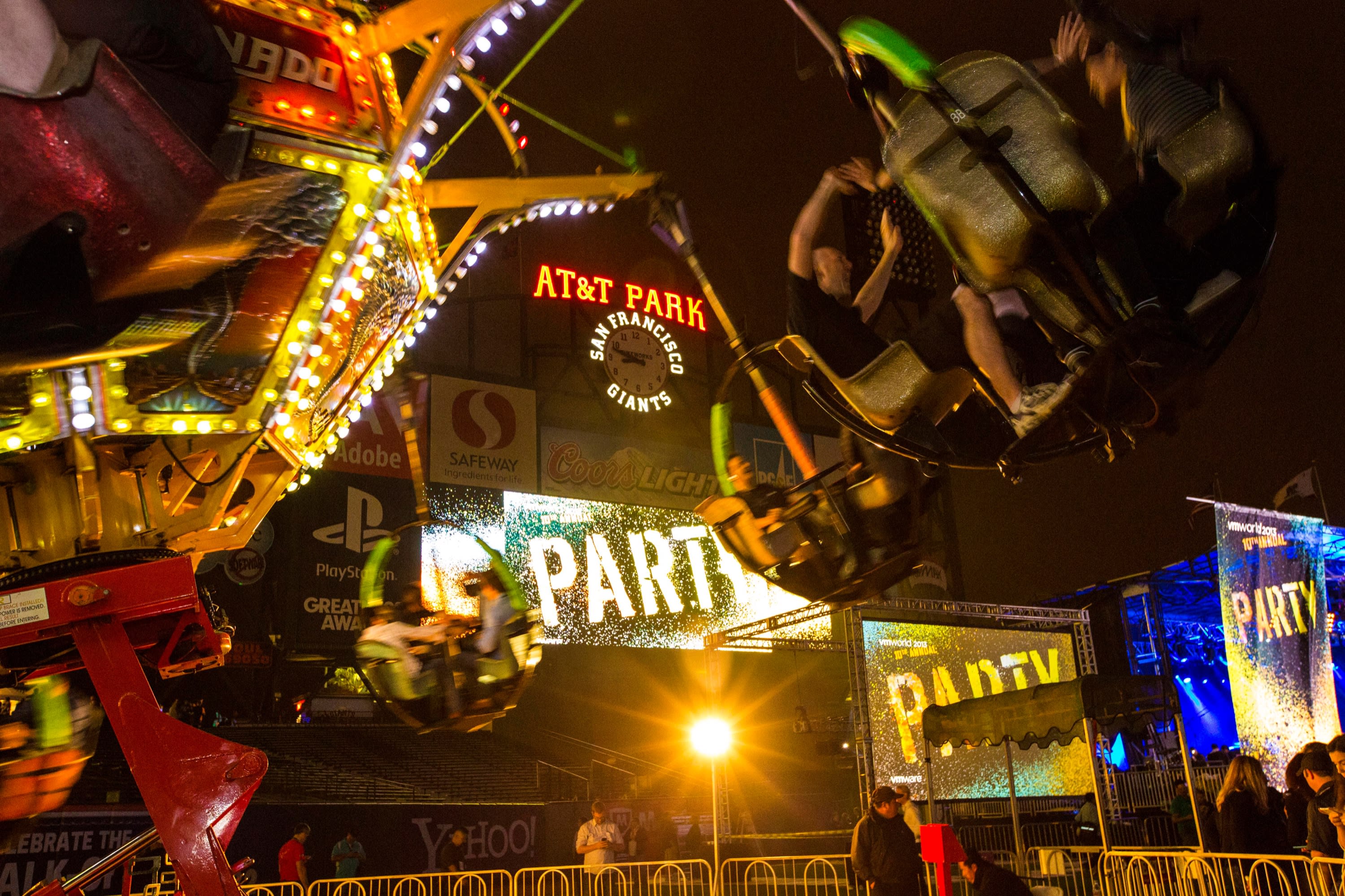 VMware 10th anniversary carnival — wide view of the fairground