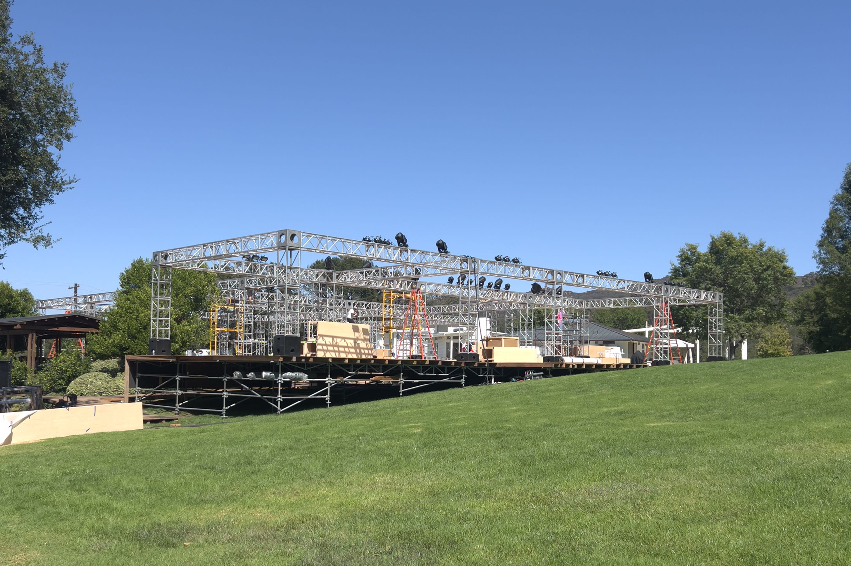 Private client Malibu estate — truss and stage build