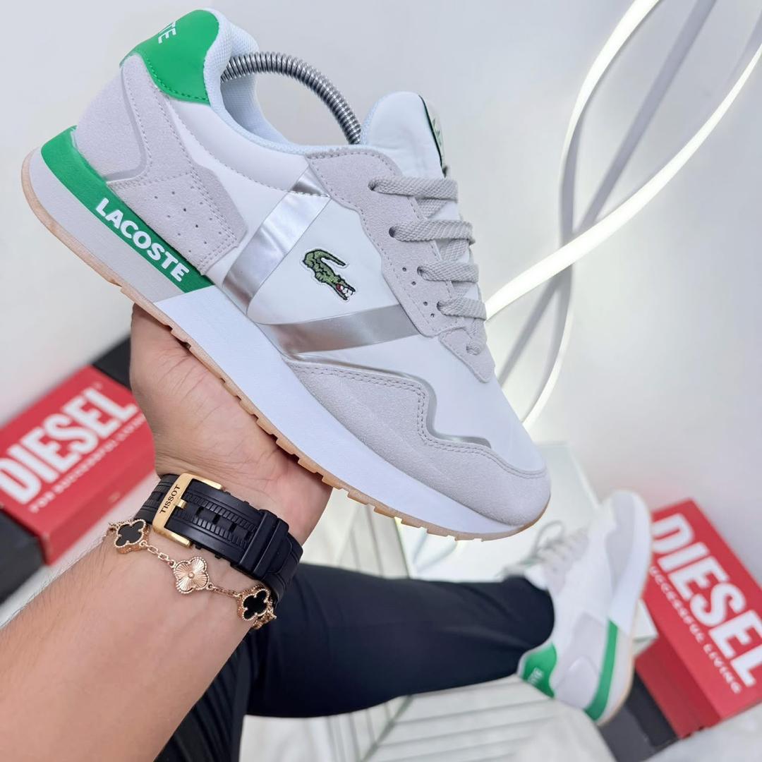 Paire Baskets Lacoste Sport Retro – Blanc, Gris & Vert